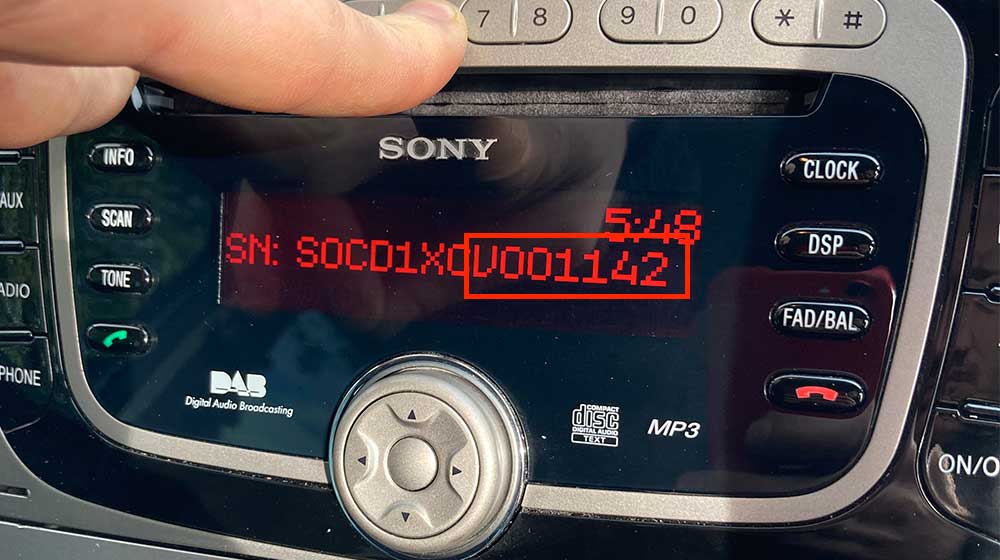 Ford Sony Radio Code